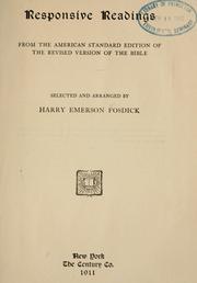 Cover of: Responsive readings | Harry Emerson Fosdick