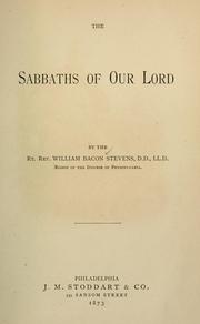 Cover of: The Sabbaths of our Lord