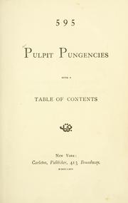 Cover of: 595 pulpit pungencies: with a table of contents.