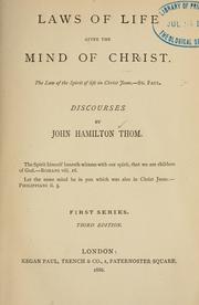 Cover of: Laws of life after the mind of Christ: discourses : second series