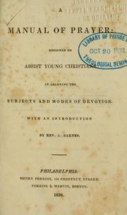 Cover of: A manual of prayer by Albert Barnes