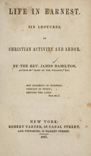 Cover of: Life in earnest by Hamilton, James