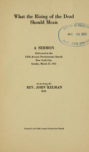 Cover of: What the rising of the dead should mean