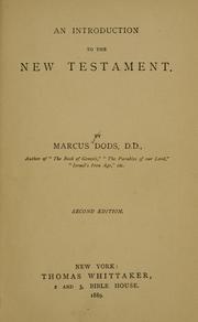 Cover of: An introduction to the New Testament by Dods, Marcus