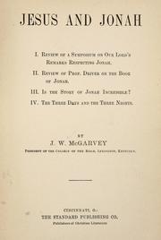 Cover of: Jesus and Jonah... by J. W. McGarvey