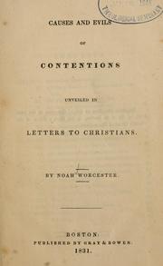 Cover of: Causes and evils of contentions: unveiled in letters to Christians