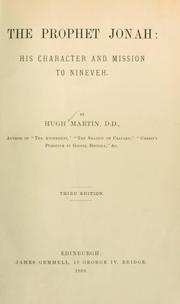 Cover of: The prophet Jonah by Martin, Hugh