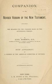 Companion to the revised version of the New Testament by Roberts, Alexander