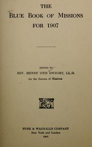 Cover of: The blue book of missions for 1907.