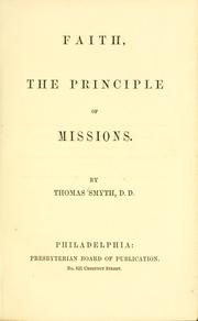 Cover of: Faith: the principle of missions.