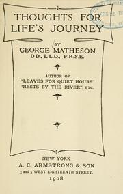 Cover of: Thoughts for lifes journey by Matheson, George