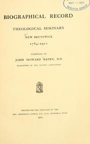 Cover of: Biographical record. by New Brunswick (N.J.). Theological Seminary of the Reformed Church in America.