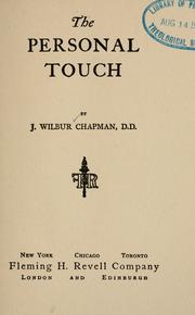 Cover of: The personal touch