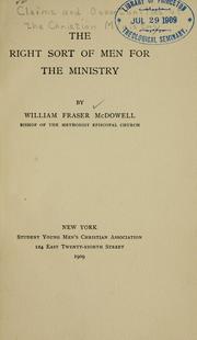 Cover of: The right sort of men for the ministry
