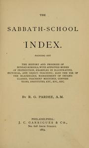 Cover of: The Sabbath-school index. by Richard Gay Pardee