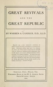 Cover of: Great revivals and the great republic