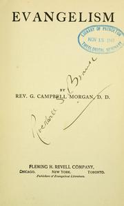 Cover of: Evangelism. by Morgan, G. Campbell