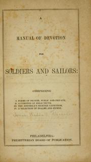 Cover of: manual of devotion for soldiers and sailors ...