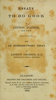 Essays to do good by Cotton Mather