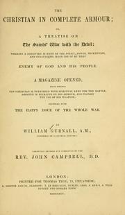 Cover of: The Christian in complete armour by William Gurnall