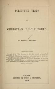 Scripture tests of Christian discipleship by Harriet Mallard