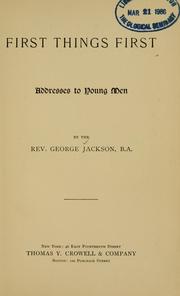 Cover of: First things first by Jackson, George, Jackson, George