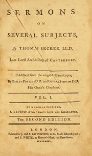 Cover of: Sermons on several subjects by Thomas Secker