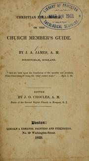 Cover of: Christian fellowship, or, The church member's guide