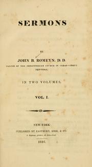 Cover of: Sermons. | John B. Romeyn