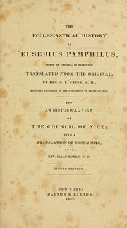 Cover of: The  ecclesiastical history of Eusebius Pamphilus, Bishop of Caesarea, in Palestine.