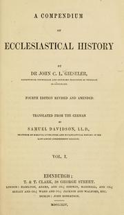Cover of: compendium of ecclesiastical history.