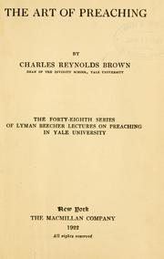 Cover of: The art of preaching by Charles Reynolds Brown