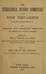 Cover of: The Acts of the Apostles by J. S. Howson