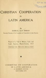 Cover of: Christian cooperation in Latin America by Samuel Guy Inman