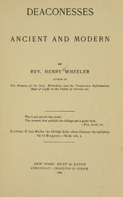 Cover of: Deaconesses, ancient and modern