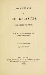 Cover of: Commentary on Ecclesiastes by Ernst Wilhelm Hengstenberg