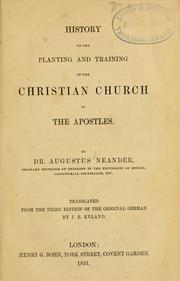 Cover of: History of the planting and training of the Christian church by the apostles