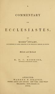 Cover of: A commentary on Ecclesiastes by Moses Stuart