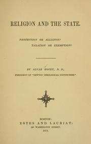 Cover of: Religion and the state. by Alvah Hovey