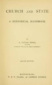 Cover of: Church and state: a historical handbook