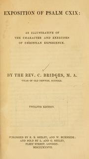 Cover of: Exposition of Psalm CXIX by Charles Bridges