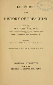 Cover of: Lectures on the history of preaching