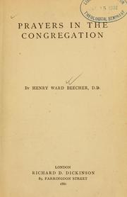 Cover of: Prayers in the congregation