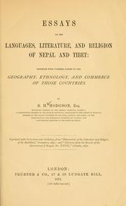 Cover of: Essays on the languages, literature, and religion of Nepál and Tibet
