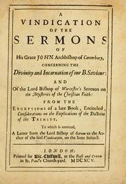 Cover of: A vindication of the sermons of his Grace, John, Archbishop of Canterbury by John Williams