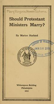 Cover of: Should Protestant ministers marry?