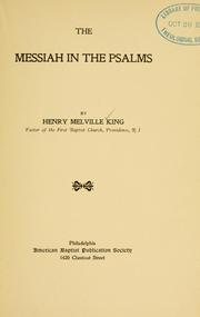 Cover of: The Messiah in the Psalms by Henry Melville King