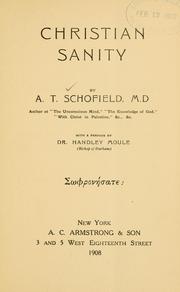 Cover of: Christian sanity by Alfred Taylor Schofield