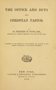 Cover of: office and duty of a Christian pastor.