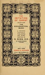 Cover of: The imitation of Christ: called also The ecclesiastical music